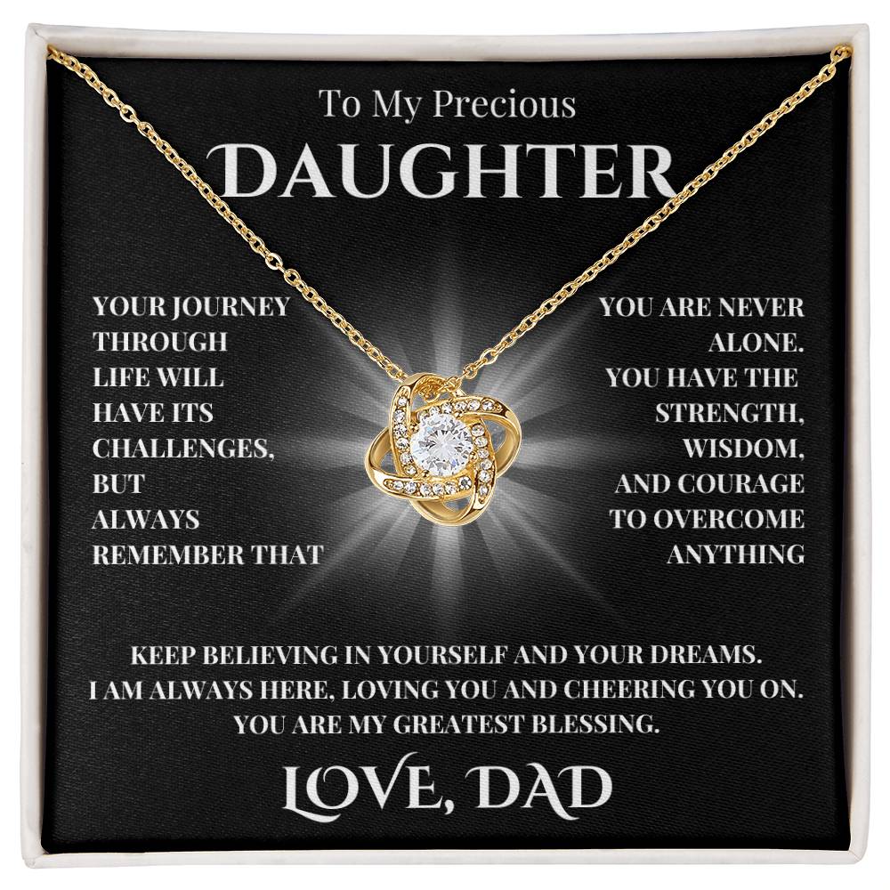 TO MY PRECIOUS DAUGHTER | LOVE DAD | LOVE KNOT NECKLACE