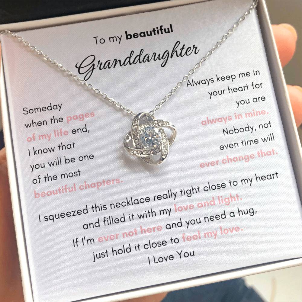 To My Granddaughter (Love Knot Necklace)