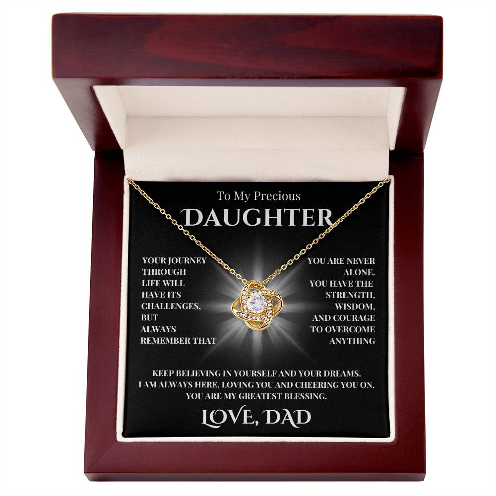 TO MY PRECIOUS DAUGHTER | LOVE DAD | LOVE KNOT NECKLACE