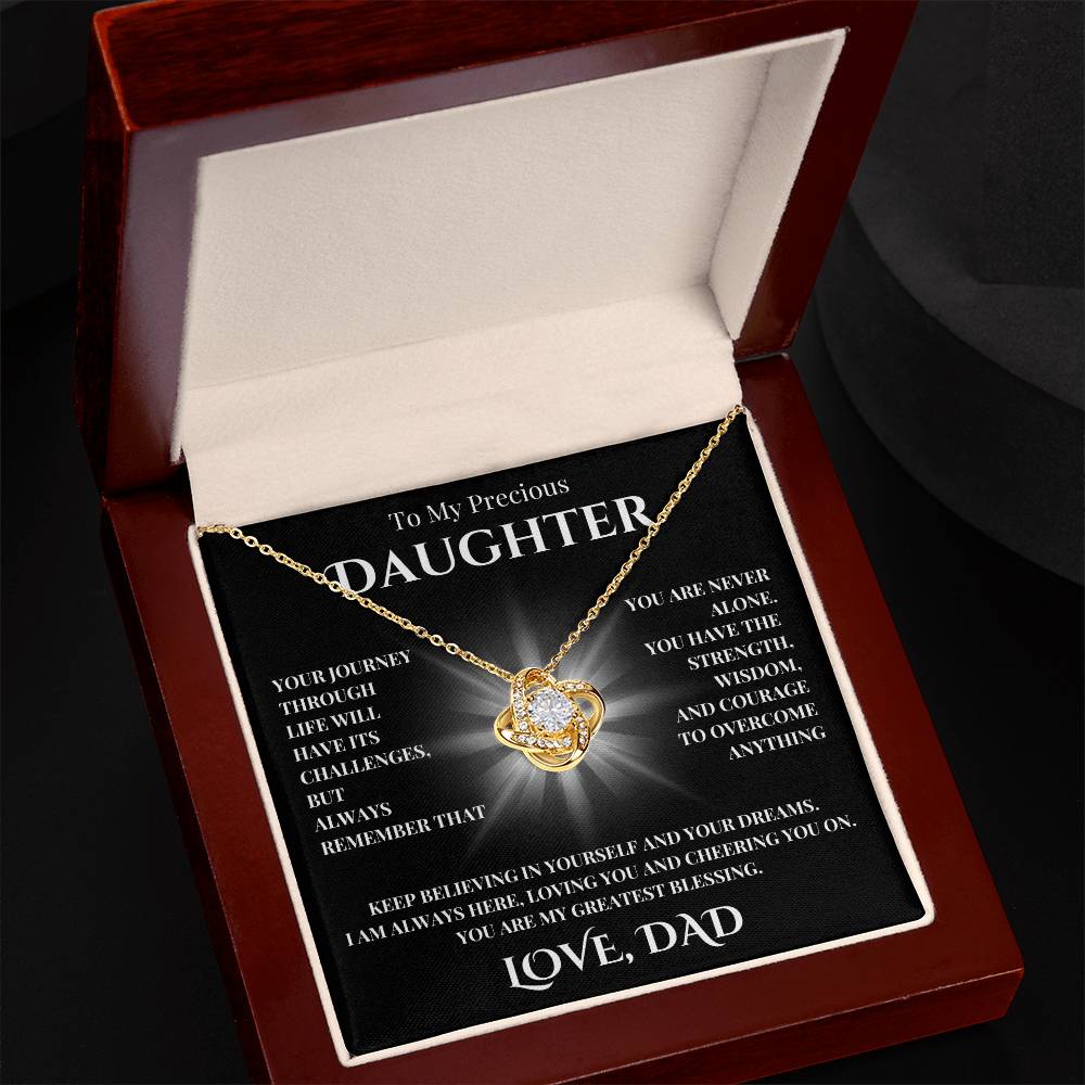 TO MY PRECIOUS DAUGHTER | LOVE DAD | LOVE KNOT NECKLACE