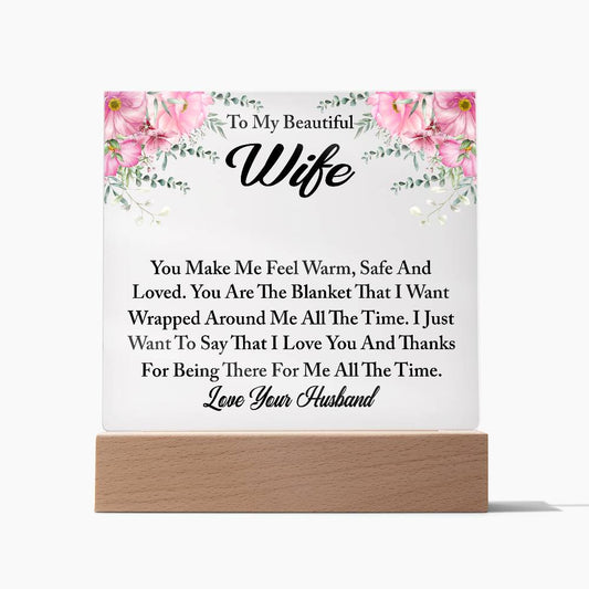 To My Beautiful Wife | Square Acrylic Plaque