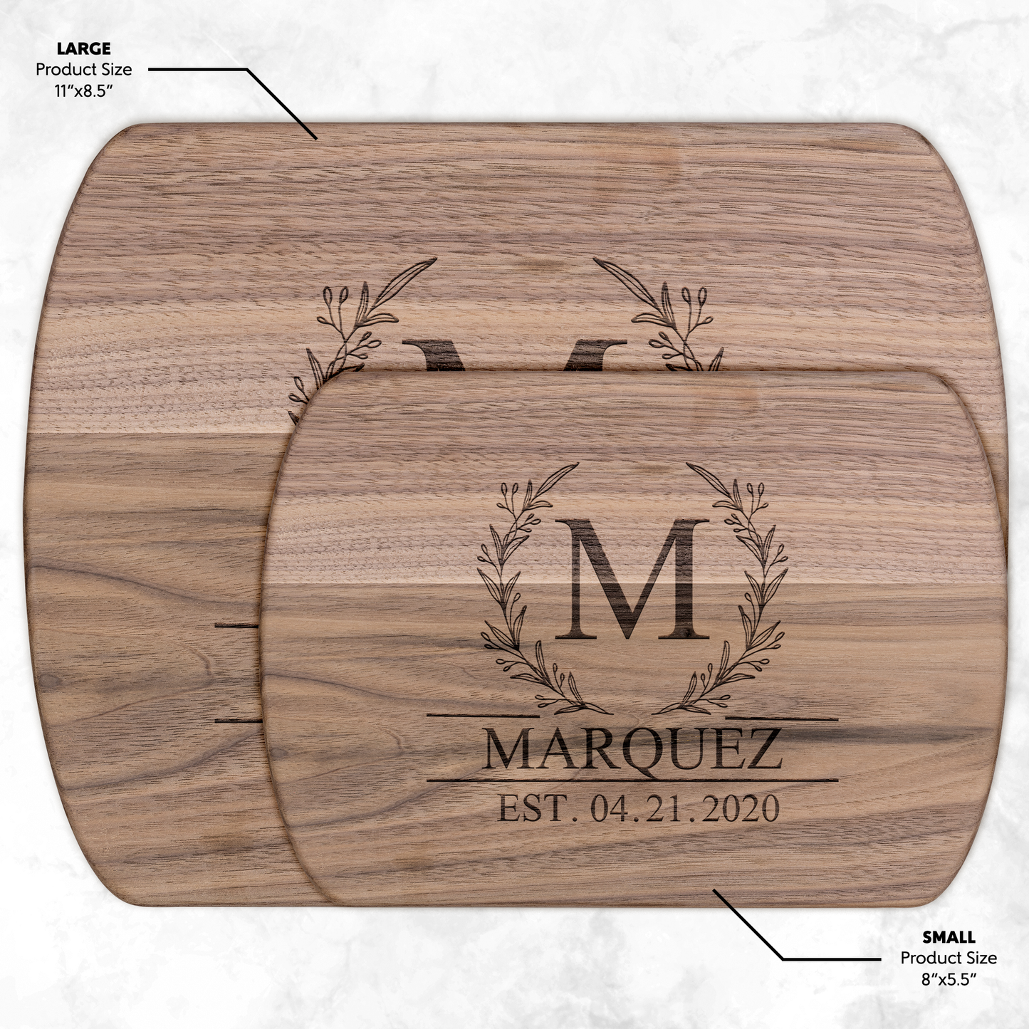 Personalized Hardwood Oval Cutting Board